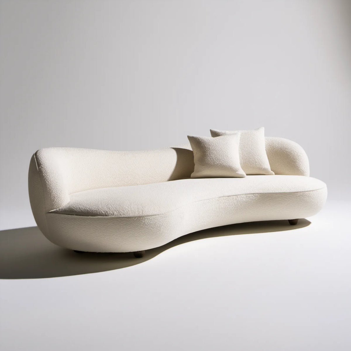 Trzyosobowa sofa boucle kremowa 230 x 95 x 75 cm