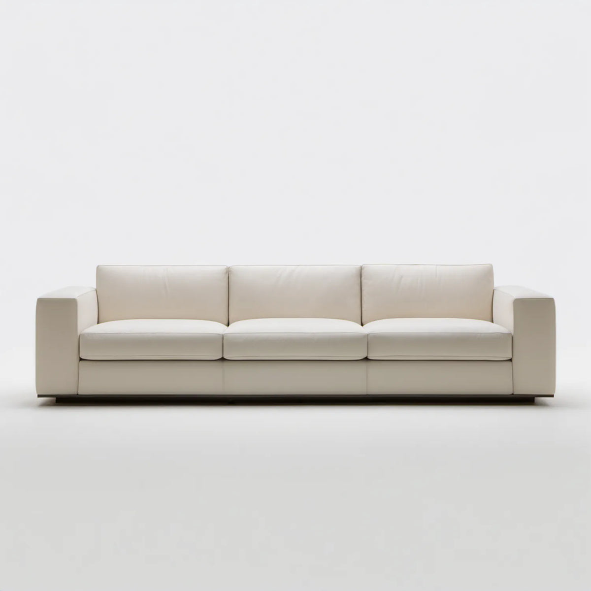 Trzyosobowa sofa z ekoskóry PU kremowo-czarna 230 × 95 × 85 cm