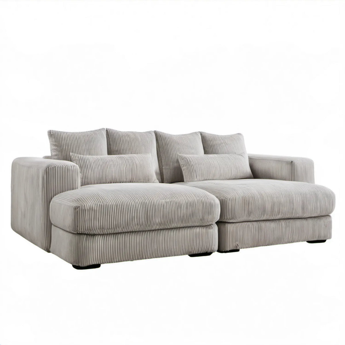 Modułowa sofa 2-osobowa ze sztruksu jasnoszara 220 × 100 × 85 cm